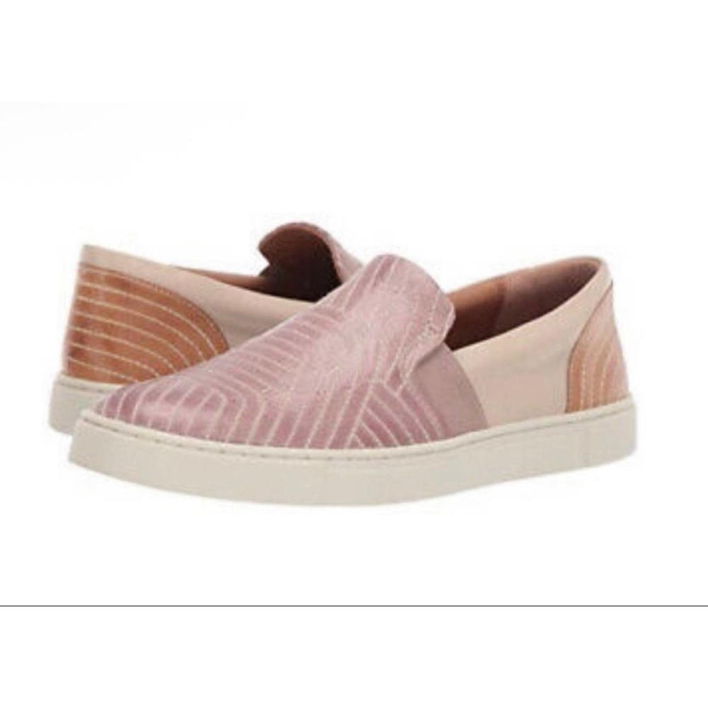 Women's Frye Pink Beige Leather Slip-On Sneakers